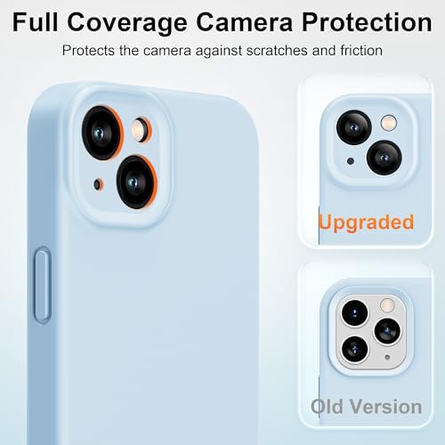 Coque iPhone 13 MagSafe silicone doux pour éviter les rayures et bris d'écran bleu clair - 5
