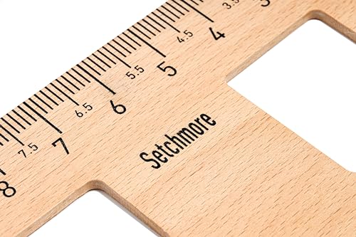 SETCHMORE Conjunto De Réguas De Costura De Madeira De Faia Setchmore De 7 Peças, Régua De Criação De