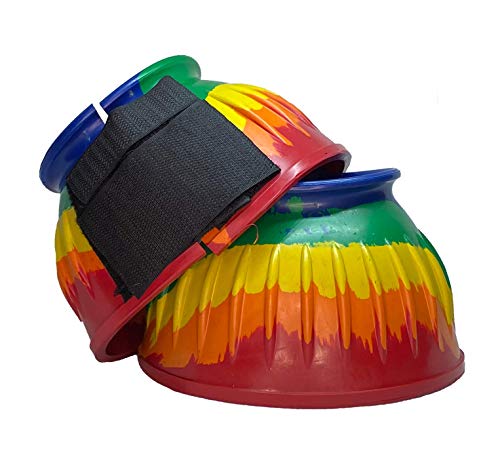 Vs Virginia Saddlery Rainbow Bell Boots With Double Velcro Closure - Large (Large) #TOP2
