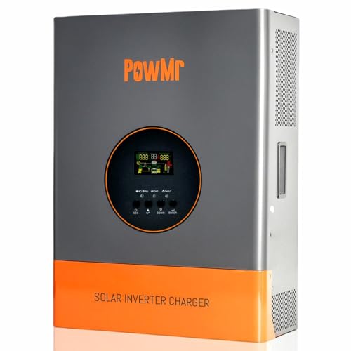 PowMr 5000W Hybrid Solar Inverter 48VDC to 110V/220VAC, 5kW Off-Grid w/Built-in 120A MPPT Charge Controller, Pure Sine Wave Inverter for 48V Lead-Acid and Lithium Battery, Peak Power:15000W