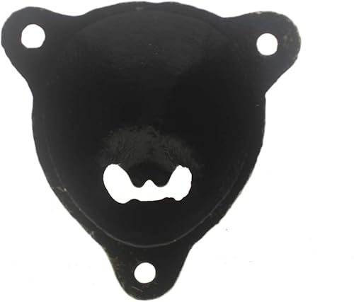 Miniatura 5 de Luwanburg Abridor de botellas de cerveza de hierro fundido con cabeza de oso negro para colgar en la pared, dientes Grizzly para decoración de