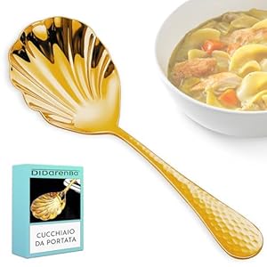Cucchiaio da portata acciaio inox ideale per la casa e il ristorante colore oro