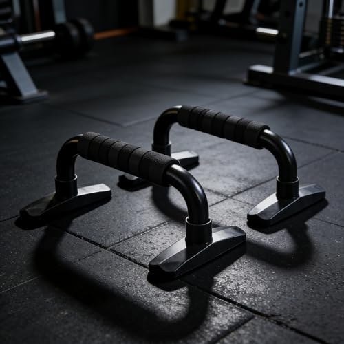 Uchwyty do Pompek Push Up Bars, Czarne, ABS + Pianka EVA, Antypoślizgowe, do 150 kg, Trening Siłowy i Fitness