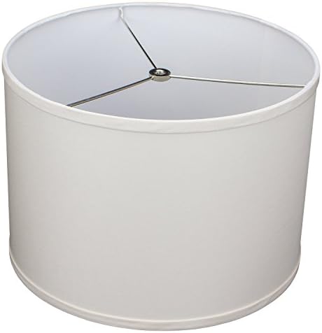 FenchelShades.com 14" Top Diameter x 14" Bottom Diameter 10" Height Cylinder Drum Lampshade USA Made (Ivory)