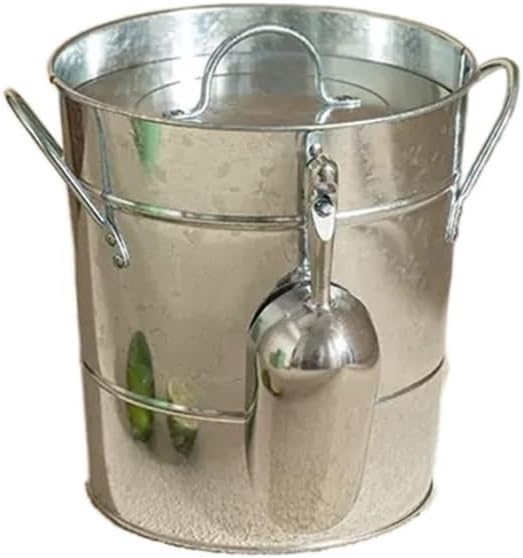Ice Bucket, 3.5 Liter Double Wall Ice Bucket Insulated Ice Buckets with Lid and Scoop Thickened metal Ice Buckets , Party Beverage Tub for Home Kitchen Parties Cocktail Bar Ice Buckets For Parties(Whi