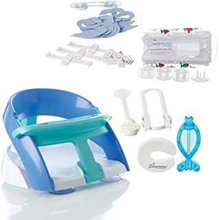 Dreambaby Premium Bath Seat and 28 Piece Bathroom Safety Kit, Blue