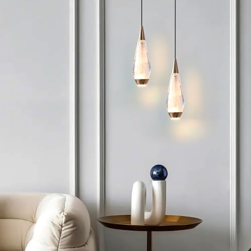 Lustre LED moderne en verre avec 3 modes couleur pour éclairage salon chic - 4