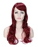 moga pro controller iphone Spedizione ultra rapida Parrucca Capelli Lunghi Frangia Ciuffo Mosso - 62 cm - Sintetici - Rosso Mogano - Donna - Travestimento - Carnevale - Halloween - Ragazza - Accessori - idea regalo originale natale compleanno