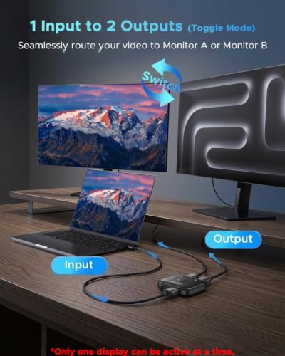 Acer HDMI Switch 2 in 1 Out, 4K60Hz Bidirectional 1 in 2 Out Video Switcher - image 4
