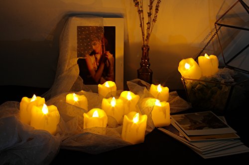 Candle Choice Battery Operated Flameless Votive Candles Realistic Flickering Fake Electric Led Tea Lights Set Bulk Wedding Party Halloween Christmas Decorations Table Centerpieces Batteries Incl 24Pcs #TOP2