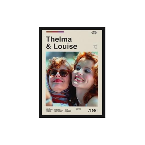 Image of BLINKART Thelma & Louise Movie Poster Frame 12x18 Inch | Premium 300 GSM Paper Wall Print | Mid Century Vintage Film Artwork for Home, Bedroom, Living Room, Office | Framed Photo Decor