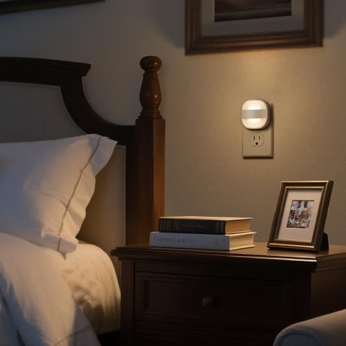 Image of DORESshop Night Lights Plug Into Wall,4 Pack Foldable Night Light | Portable Dimmable Mini Nightlight with Dusk to Dawn Sensor,3000K Ideal Travel Night light for Bedroom Stairs Hallway