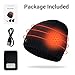 Amoskey Battery Heated Beanie Hat，Heated Wnter Hat ，Electric Rechargeable Warm Winter Heated Fleece Cap Black