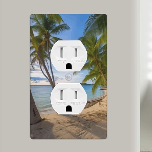 Paradise Beach Palm Trees 1�M�����O�E�H�[���v���[�g�A���Ȃ��f���v���b�N�X���Z�v�^�N���R���Z���g�J�o�[ 4.5�C���` x 7cm �|���J�[�{�l�[�g �f���A���A�E�g���b�g�t�F�C�X�v���[�g�J�o�[ �L�b�`���A�z�[���A�q�������̑����p