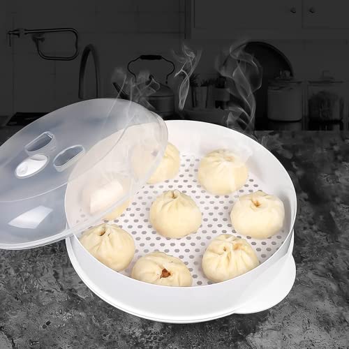 Wangyzj Microwave Steamer - Plastic Vegetable Steamer, Microwave Steamer For Vegetables ,Microwave Steamer For Cooking With Lid, Bpa Free, Microwave Cookware, Healthy Cooking Quick Fast (1 Tier) #TOP4