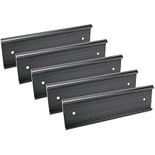 Antrader 5Pcs Name Plate Holder,Wall Mount Office Door Name Plate Holder,Aluminium Alloy Desk Name Plates,Black,2"8"