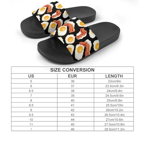 Bacon And Eggs for Breakfast House Slippers for Women Men Lightweight Open-toe Slide Shoes for Bathroom Swimming Beach2