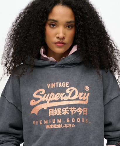 Sweat shirt Superdry Sweatshirt à capuche métallisé femme Vintage Logo EU - vue 6