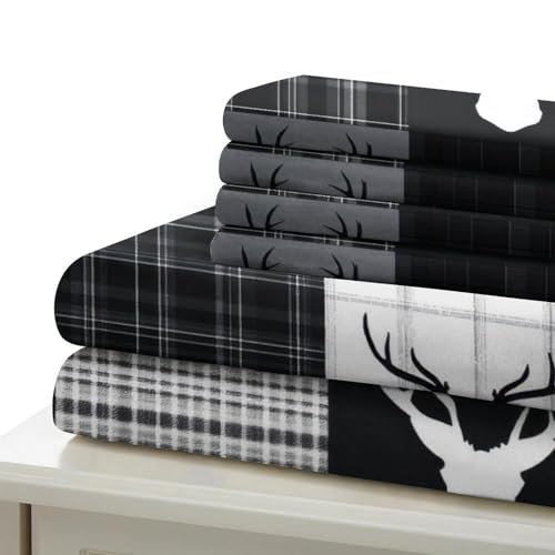 Parure de lit cerf 260x220cm en microfibre premium haute densité 3D - 7
