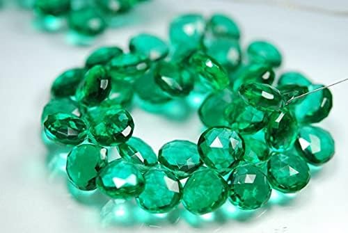 Quartz vert émeraude briolettes cœur 11mm perles pour création de bijoux DIY - 4