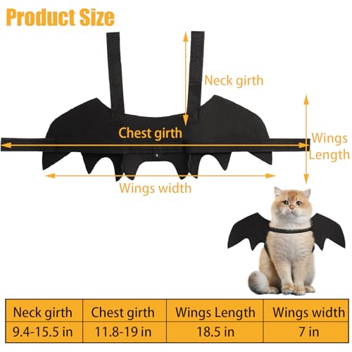Asas de morcego de gato, fantasia de morcego de gato, asas de gato para decoração de festa de Hallow