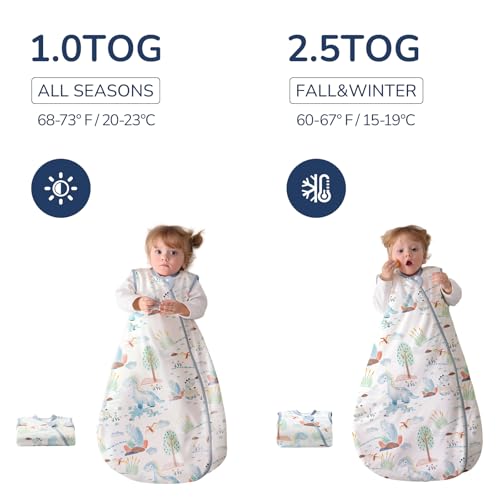Image of Baby Sleep Sack 3-6 Months, 2.5 TOG Toddler Sleep Sack Thermostatic, Super Soft Cotton Quilted Baby Wearable Blanket for Boys Girls, Baby Sleeping Bag with 2-Way Zipper for Winter