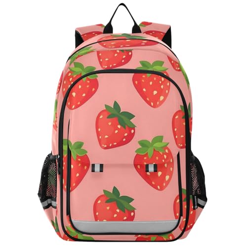 Sac à dos ordinateur portable enfants protection dos motif fraise