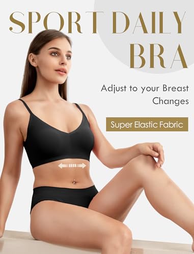 Image of Livona Lace Bralette for Women - Comfort Sports Bra Wireless Padded Bralette with Support Workout Tops Cami Crop S-XXL