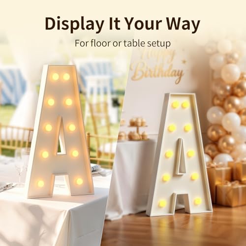 Image of Marquee Letters 4 Feet Tall Large Light Up Letters R Wedding Mr and Mrs Sign Marry Me Engagement Party Decor Yellow Light Birthday Decorations Balloon Arch Kit Foam Sign R