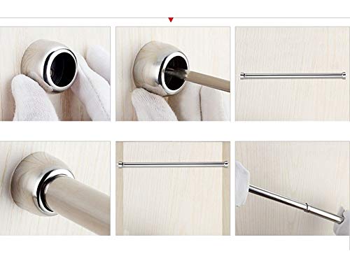 Tringle à vêtements en acier inoxydable avec bride pour rideau moderne - 4