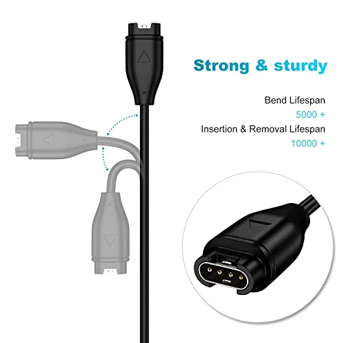 BabyValley 2 Pack Compatible for Garmin Instinct, Instinct 2, Instinct 2S, Instinct 2X Charger Replacement Charging Cable for Fenix 7S/7/7X/6S/6/6X/5S/5/5X, for Approach S10 S12 S40 S42 S60 S62 S70 - Thumbnail 3