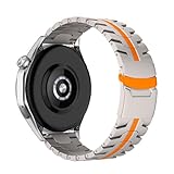 honyeer Cinturino in metallo per Samsung Galaxy Watch 3, Gear S3, cinturino in acciaio inossidabile per Huawei GT3, 4Pro, GT 46MM.(Titanium orange)