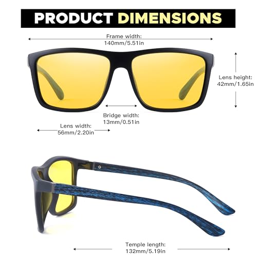 Image of LVIOE Night Vision Glasses for Driving Men Yellow Glasses for Night Driving Anti Glare Polarized N3951