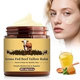 Beef Tallow Creme Bio - Rindertalg Creme Bio - Tallow Balm mit Honig, Kokosöl, Olivenöl - Whipped...
