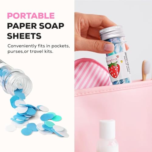 Image of GENZY Paper Soap Sheets 16 Tube Pack | Travel Paper Soap | Portable Hand Wash Soap Strips | Disposable Pocket Soap | Scented Flower Design Tubes | Instant Dissolving Soap Sheets for School, Camping, Outdoor & Travel Essentials for Men, Women & Kids