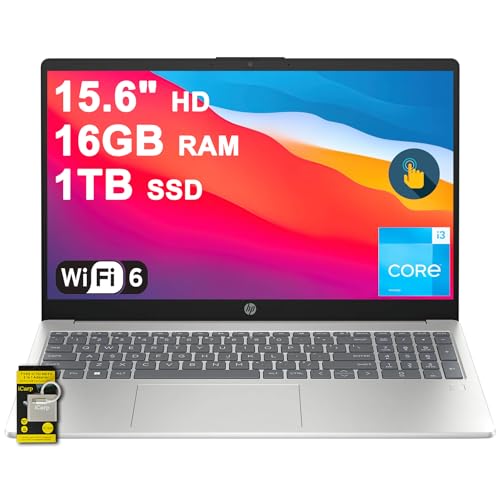 HP �r�W�l�X����ъw���p�m�[�g�p�\�R�� 15.6�C���` HD �A���`�O���A �^�b�`�X�N���[�� Intel 6�R�A i3-1315U (�ő�4.5GHz) 16GB RAM 1TB SSD Type-C Wi-Fi 6 �v���C�o�V�[�J���� �����[�d�A������