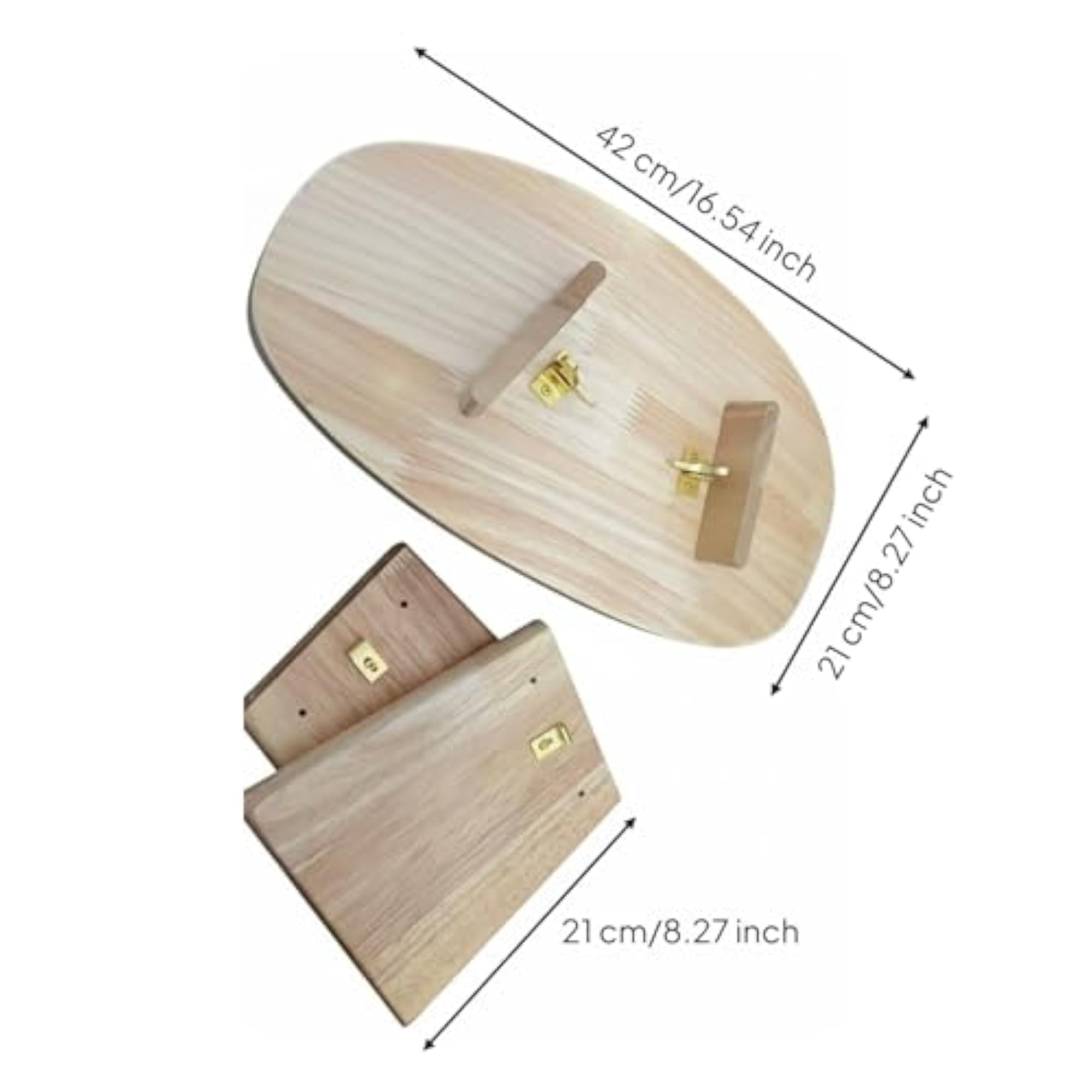 Wooden Seiza Bench Ergonomic Meditation Stool, Natural Wood, Medium
