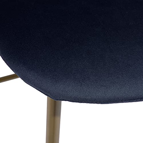 Furniturer Set Of 2 Modern 26.4 Inch Counter Height Bar Stools Counter Stool Mid-Back Velvet Seat With Golden Metal Frame For Dining Room Kitchen Home Bar Furniture,Blue #TOP6