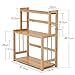 LITTLE TREE 3-Tier Spice Rack Organizer for Countertop, Bamboo Kitchen Conter Shelf Organizer Rack for Pantry Cabinet, Spice Can Sauce Jars Bottle Holder with Adjustable Shelf, Bamboo