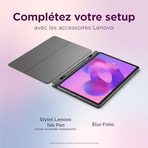 Lenovo Idea Tab Tablette Tactile IA intégrée 11'' 2.5K 90Hz MediaTek Dimensity 6300 8Coeurs RAM 8Go UFS 2.2 Android 15 Wifi5 + Bluetooth Tab Pen + Étui Folio - vue 9