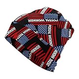 U.S. Postal Worker Flag Novelty Beanie Hat Funny Skull Cap Winter Warm Cuffed Pullover Sleep Hats Gifts Unisex