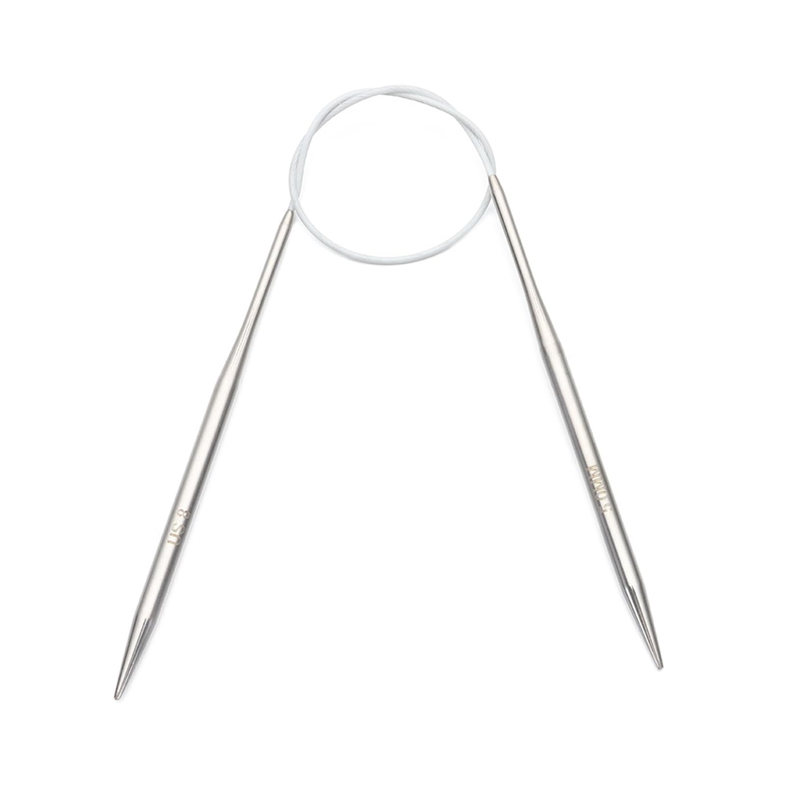 Knitting Needles 80/100cm Stainless Steel Circular Needle Round Weaving Knitting Needles Handmade Crochet Hook DIY Crafts Household Sewing Pins(40cm-5mm)