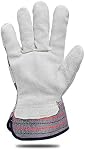 ABTW Work Gloves 1Pair - Split Cowhide Leather Palm Work Gloves with Rubberized Safety Cuff (Large, #190704L)