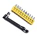 Pevor 10Pcs Screwdriver and Bit Set, 1/4-Inch Drive, L-shaped Extension Handle Double Head Hex Socket Wrench Screwdriver Flat Philips Torx screwdriver Bits Kit