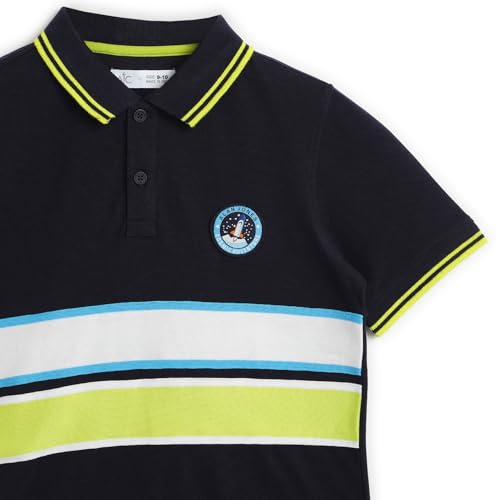 Image of Alan Jones Clothing Boy's Cotton Regular Fit Striped Polo T-Shirt