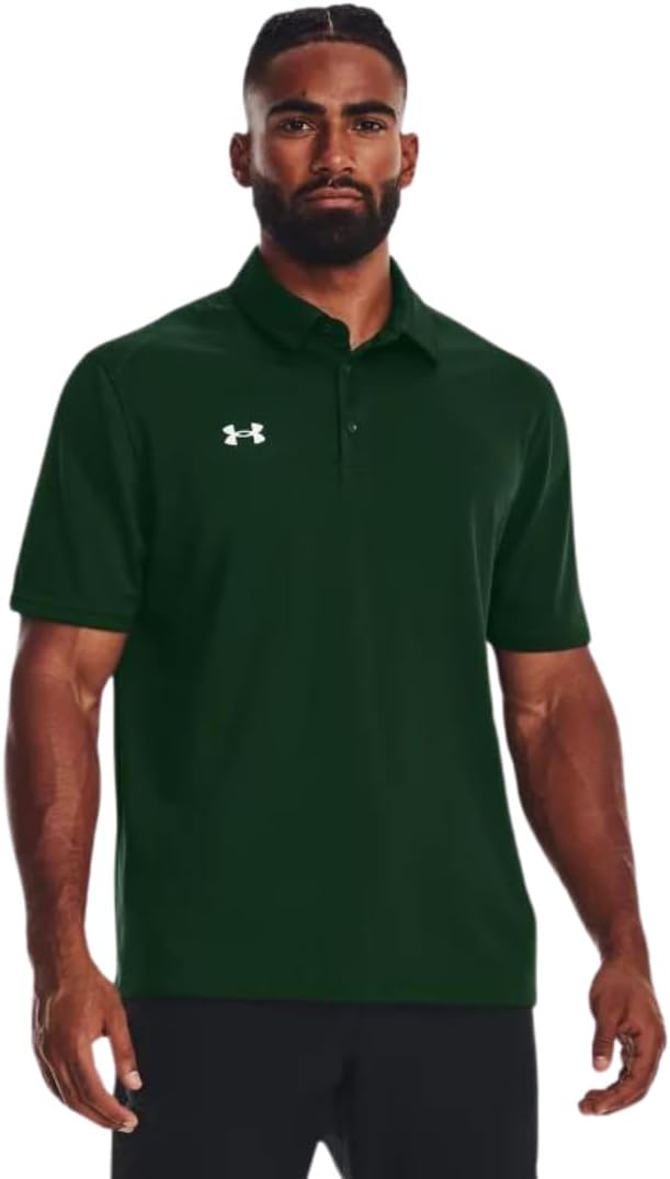 Under Armour Tech Team Mens Short Sleeve Polo Shirt 2XLT Forest Green-White
