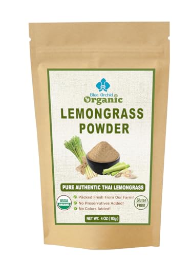 Lemongrass Powder | Organic Dried Thai Spice Herb | Freshly Ground Lemon Grass Stalks | Culinary Grade Seasoning for Cooking and Tea (4 OZ)