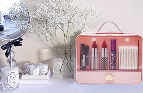 Makeup Organizer With Drawers, Wall Mounted Organizer | Portable Makeup Organizer, Makeup Organizer | Makeup Storage Box, Pink Makeup Organizer #TOP6