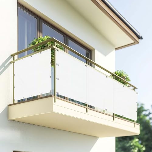 Brise vue balcon blanc pour protéger votre terrasse du vent - 2