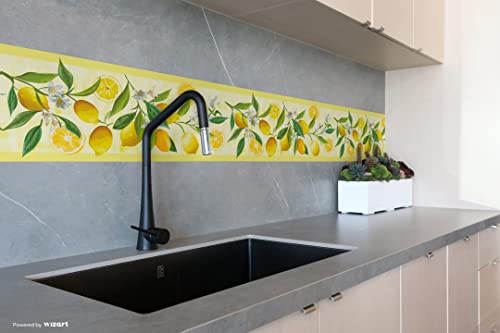 Grace & Gardenia Gb50121 Lemon Flower Peel And Stick Wallpaper Border 10In Height X 15Ft Yellow Green White Designs #TOP1